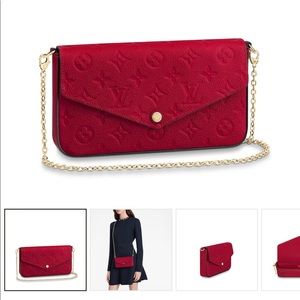 SOLD!!! Louis Vuitton Felicie Pochette Scarlet